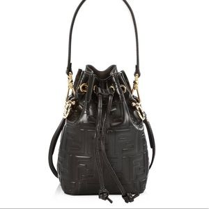 Fendi black leather zucca Mini Mon Tresor bag